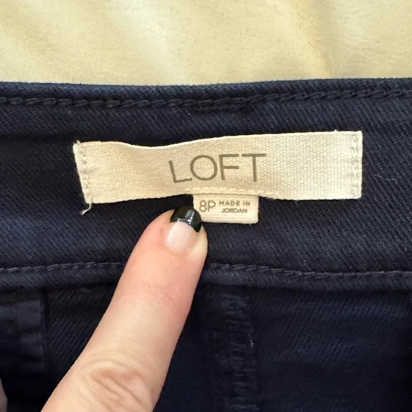 LOFT Navy Palmer Wide Leg Pants - Picture 7 of 8